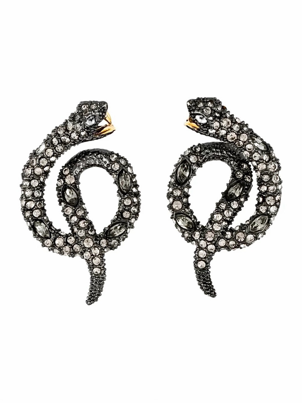 Alexis Bittar Coiled Crystal Snake Earrings